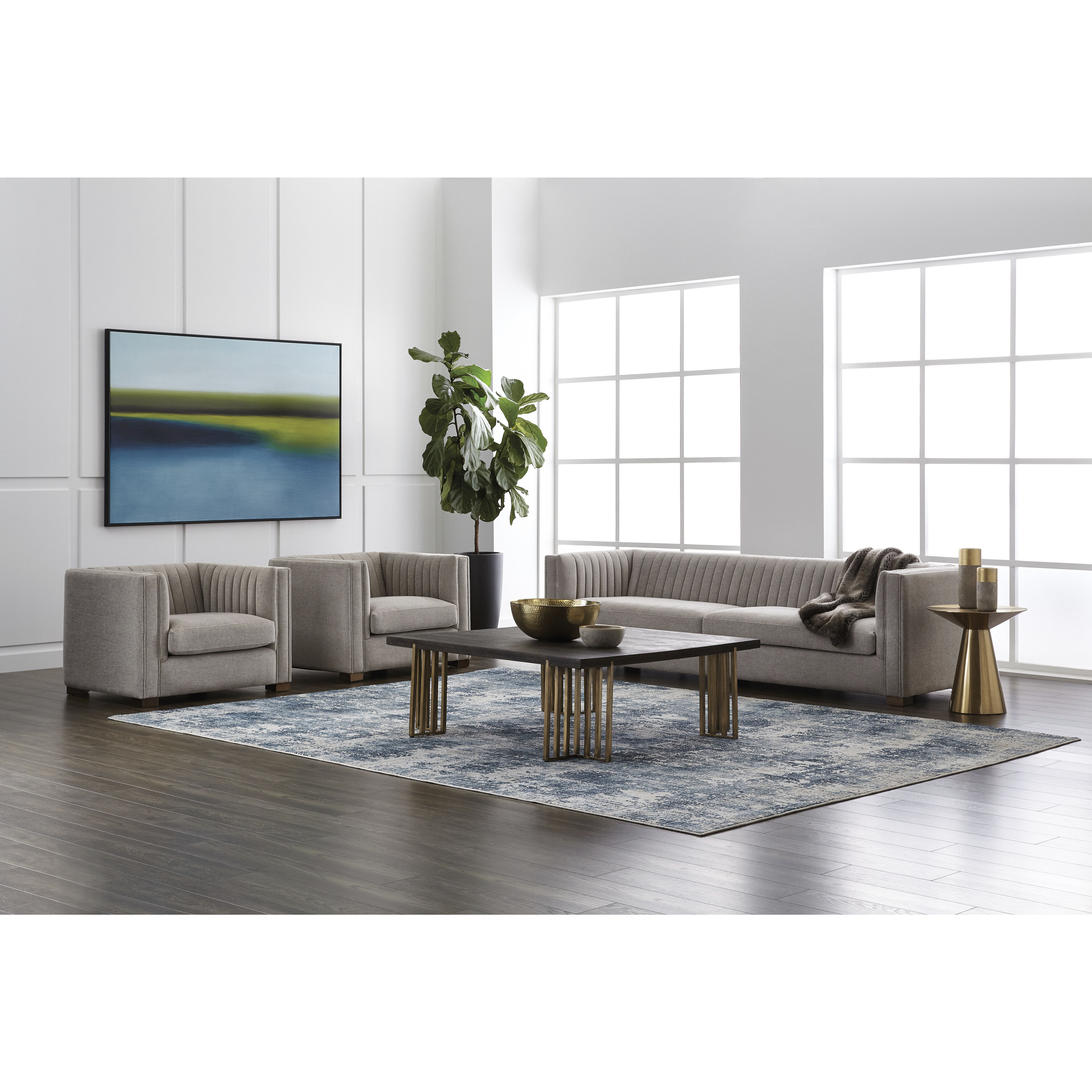 Alto 47 X 47 inch Espresso / Antique Brass Coffee Table